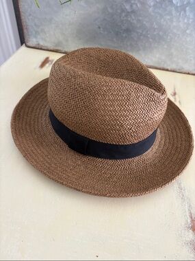 Banana Republic Women’s Camel Colour Fedora Panama Paper Straw Hat S/M